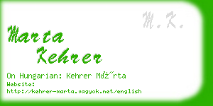 marta kehrer business card